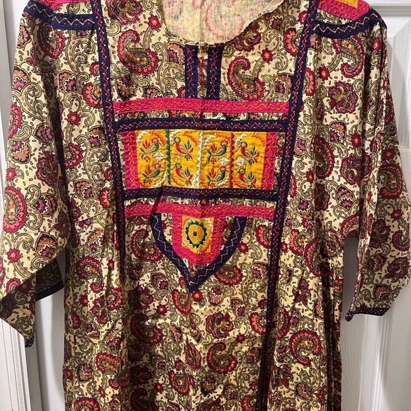 Beautifully Made Indian Kaftan Dress Large Salwar Kameez - Picture 3 of 7